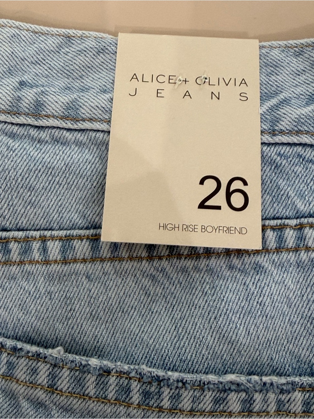 Alice + Olivia Amazing High Rise Boyfriend Distressed Straight Leg Jeans Size 26 - Picture 13 of 14